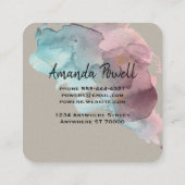 水モダン色カスタム名刺テンプレート スクエア名刺 (裏面)