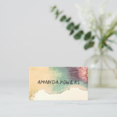 水モダン色カスタム名刺テンプレート 名刺 (スタンド正面)