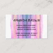 水モダン色カスタム名刺テンプレート 名刺 (裏面)