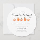 水モダン色カボチャ彫刻ハローウィンパーティ 招待状 (正面)