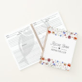 水モダン色カラフル野花レシピ本 ノートブック (内部)