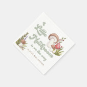 水モダン色キノコ赤ちゃんシャワー スタンダードカクテルナプキン (角)