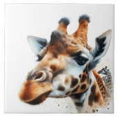 水モダン色キリン壁画 タイル (正面)