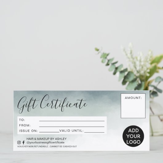 水モダン色ギフトシンプル券のロゴ (スタンド正面)