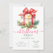 水モダン色ギフト企業のクリスマスパーティー 招待状 (正面)