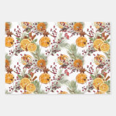 水モダン色クリスマスインバナルスパイス ラッピングペーパーシート (正面3)