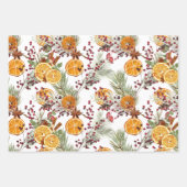 水モダン色クリスマスインバナルスパイス ラッピングペーパーシート (正面2)