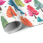 水モダン色クリスマスカラフルパイン ラッピングペーパー (ロールコーナー)