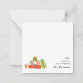 水モダン色クリスマスギフトスススクエアホリデイ ノートカード (正面)