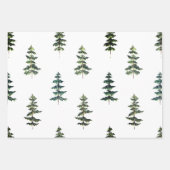 水モダン色クリスマスグリーンパインツリラッピング ラッピングペーパーシート (正面2)