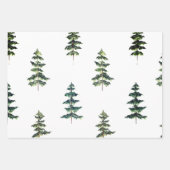 水モダン色クリスマスグリーンパインツリラッピング ラッピングペーパーシート (正面)