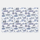 水モダン色クリスマスグリーンパインツリラッピング ラッピングペーパーシート (正面3)