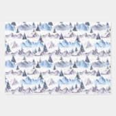 水モダン色クリスマスグリーンパインツリラッピング ラッピングペーパーシート (正面2)