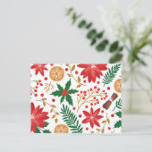 水モダン色クリスマスグリーンパイン シーズンポストカード (スタンド正面)