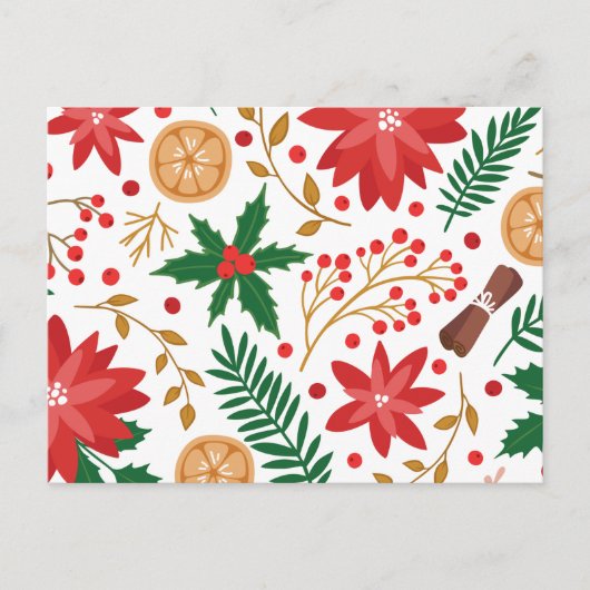 水モダン色クリスマスグリーンパイン シーズンポストカード (正面)