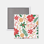 水モダン色クリスマスグリーンパイン マグネット (正面/裏面)