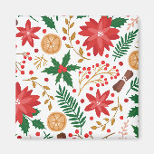 水モダン色クリスマスグリーンパイン マグネット (正面)