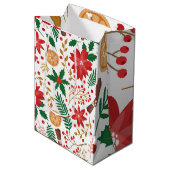 水モダン色クリスマスグリーンパイン ミディアムペーパーバッグ (正面アングル)