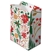 水モダン色クリスマスグリーンパイン ミディアムペーパーバッグ (裏面アングル)