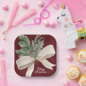 水モダン色クリスマスグリーン ペーパープレート (パーティー)