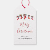 水モダン色クリスマスストッキング休日 ギフトタグ (裏面)