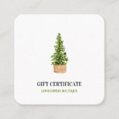 水モダン色クリスマスツリーギフト証明書 割引カード (正面)