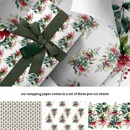 水モダン色クリスマスツリークリスマスホリデー ラッピングペーパーシート