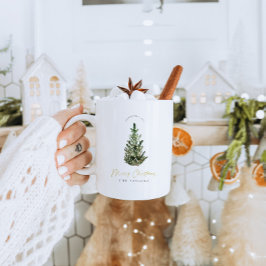 水モダン色クリスマスツリーホリデーマグズ コーヒーマグカップ