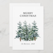 水モダン色クリスマスツリー非写真 シーズンカード (正面/裏面)