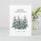 水モダン色クリスマスツリー非写真 シーズンカード (スタンド正面)