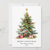 水モダン色クリスマスツリー非写真 シーズンカード (正面)