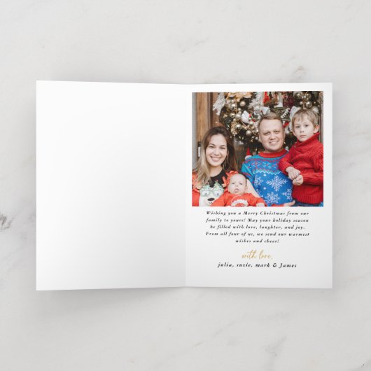 水モダン色クリスマスツリー非写真 箔シーズンカード (内側レイダウン)