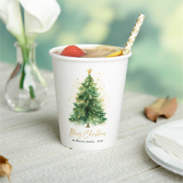 水モダン色クリスマスツリー非写真 紙コップ