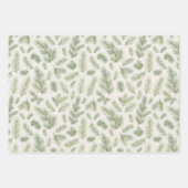 水モダン色クリスマスパイン離れズ ラッピングペーパーシート (正面2)