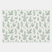 水モダン色クリスマスパイン離れズ ラッピングペーパーシート (正面)