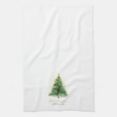 水モダン色クリスマスパイン キッチンタオル (縦)