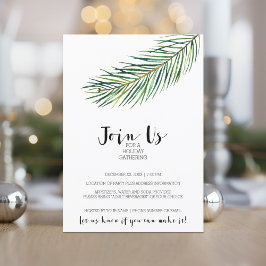 水モダン色クリスマスブランチホリデー 招待状