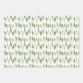 水モダン色クリスマスホリデーグリーンツリーズ ラッピングペーパーシート (正面3)