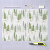 水モダン色クリスマスホリデーパインツリーズ 薄葉紙 (クラフト)