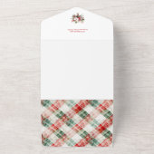 水モダン色クリスマスボタニカルツーフォト オールインワン招待状 (外側)