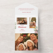 水モダン色クリスマスボタニカルツーフォト オールインワン招待状 (内側)