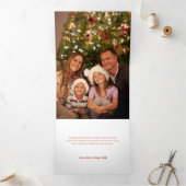 水モダン色クリスマスボタニカルツーフォト 三つ折りクリスマスカード (内部)