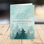 水モダン色クリスマス冬の雪の森 シーズンカード