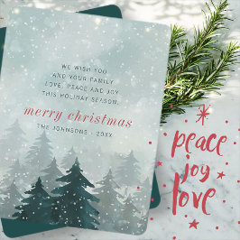 水モダン色クリスマス冬の雪の森 シーズンカード