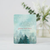 水モダン色クリスマス冬の雪の森 シーズンカード (スタンド正面)