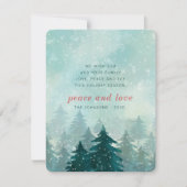 水モダン色クリスマス冬の雪の森 シーズンカード (正面)
