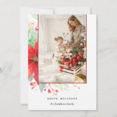 水モダン色クリスマス植物写真 シーズンカード (正面)