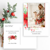 水モダン色クリスマス植物写真 シーズンポストカード