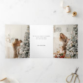 水モダン色クリスマス植物写真 三つ折りカード (内部)