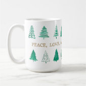 水モダン色クリスマスX-mas木クラシック々 コーヒーマグカップ (左)